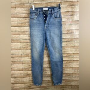 Boyish By HER The Billy Button Fly Rigid Cotton Jeans in Freaks Wash Size 23